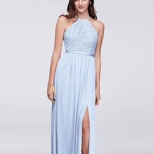 David’s Bridal Open-Back Dress, Ice Blue, 4/6